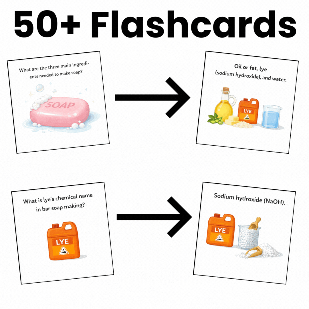 50+ Soap Making Flashcards